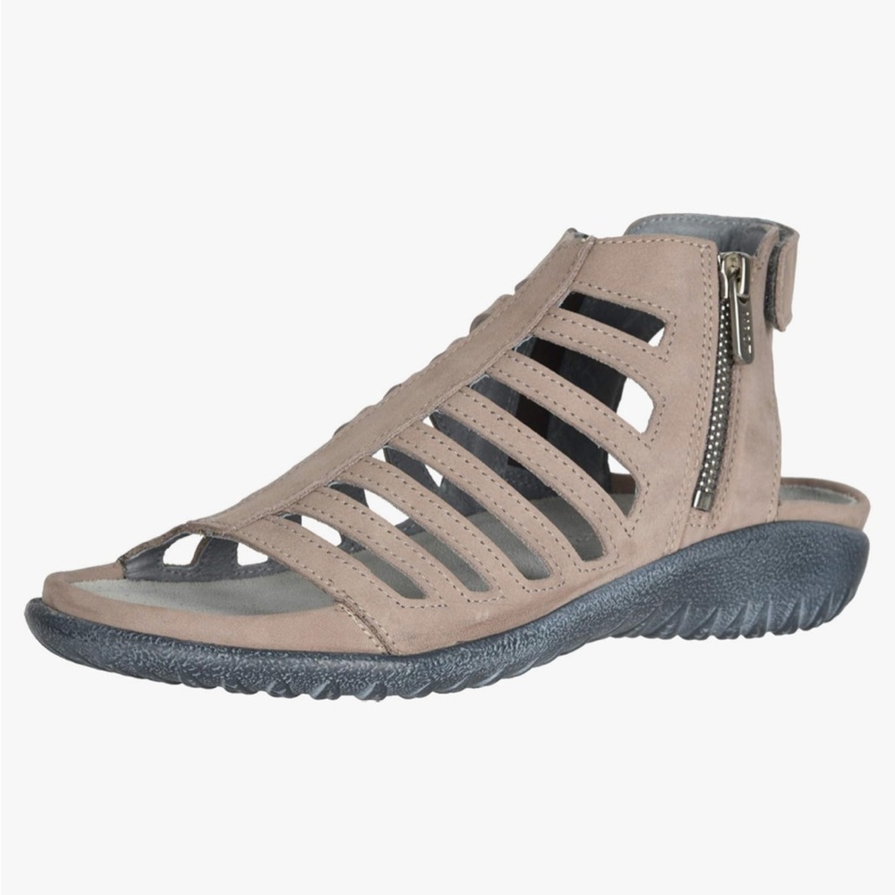 NAOT Footwear Women's Pitau Backstrap Sandal Stone Nubuck NWT and Box
